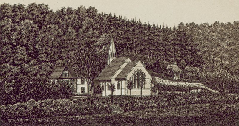 Langrish Church (litografie) od English School