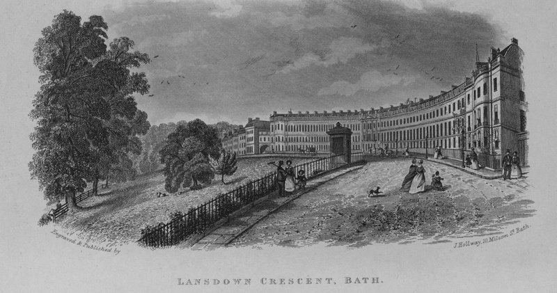 Lansdown Crescent, Bath (rytina) od English School
