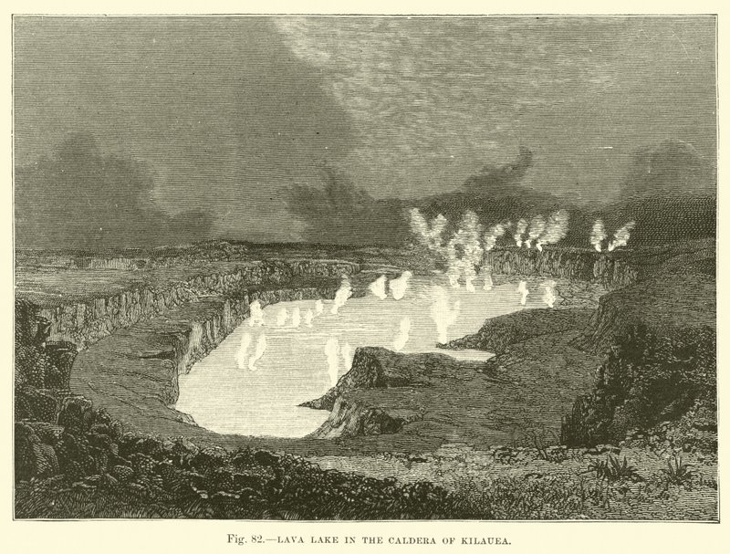 Lávové jezero v kaldeře Kilauea od English School
