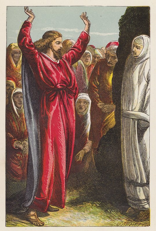 "Lazare, vyjdi ven!" (barevná litografie) od English School