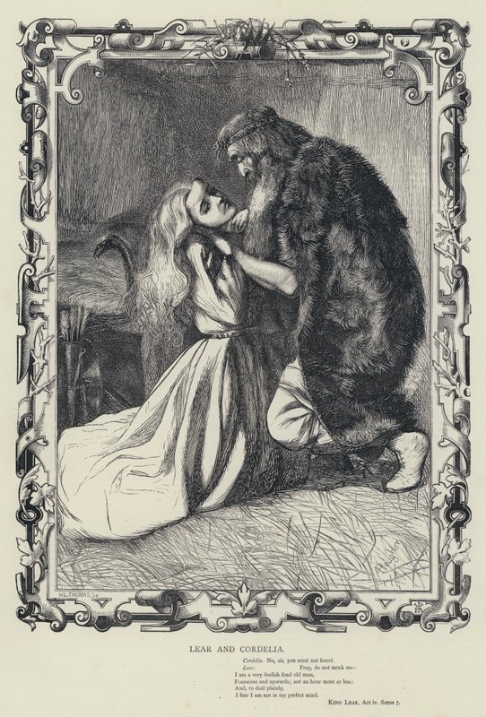 Lear a Kordélie, Král Lear, 4. dějství, 7. scéna (rytina) od English School