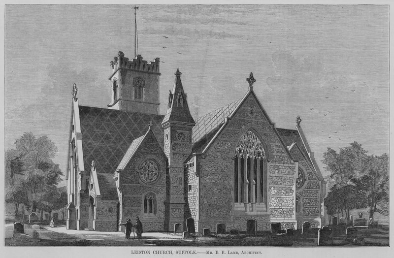 Leiston Church, Suffolk (rytina) od English School