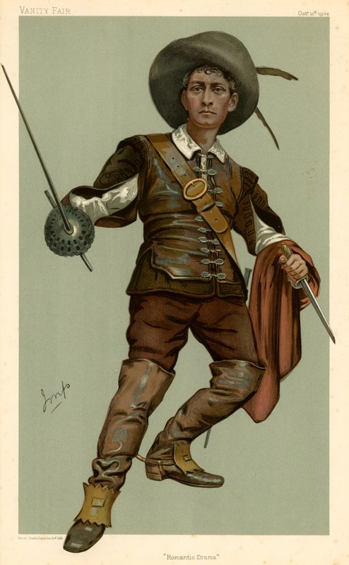 Lewis Waller, Romantické drama, karikatura Vanity Fair, 13. října 1904 od English School