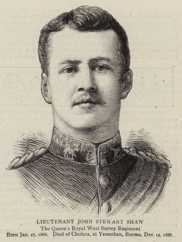 Poručík John Stewart Shaw (rytina) od English School