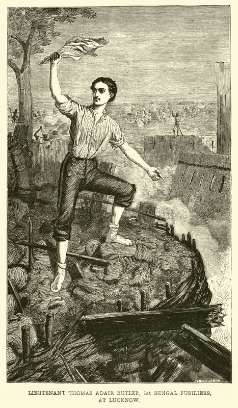 Poručík Thomas Adair Butler, 1. Bengálští střelci, v Lucknow od English School
