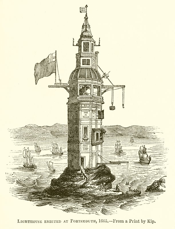 Maják postavený v Portsmouthu, 1665 od English School