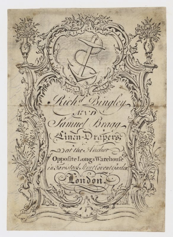 Linen Draper, Bingley & Bragg, obchodní karta od English School