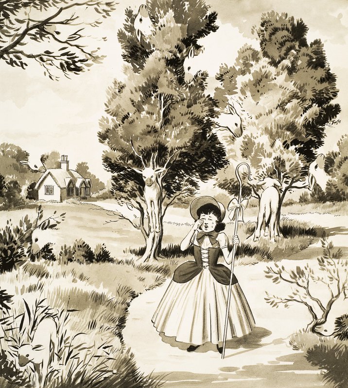 Puzzle stránka Little Bo Peep od English School