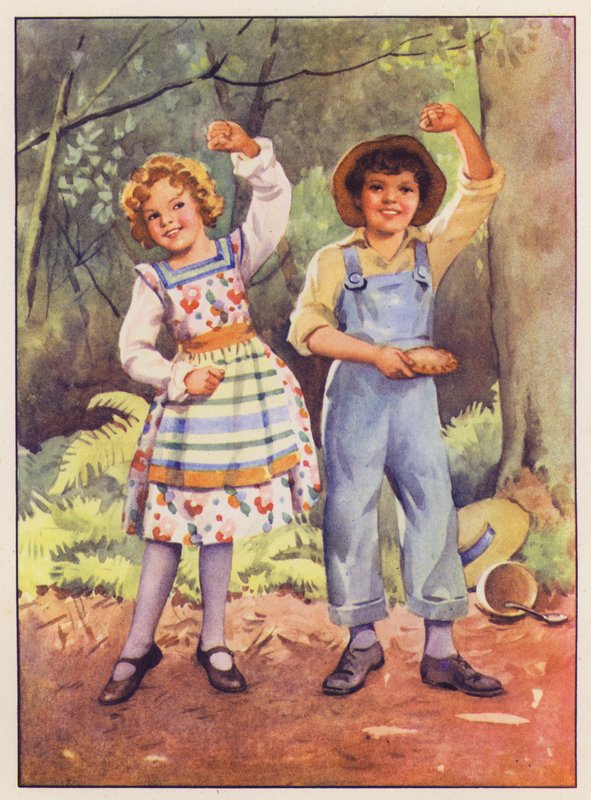 Malý Jack Horner a malá slečna Muffet (barevná litografie) od English School