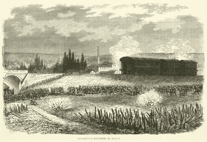 Lokomotivové baterie v akci, listopad 1870 od English School