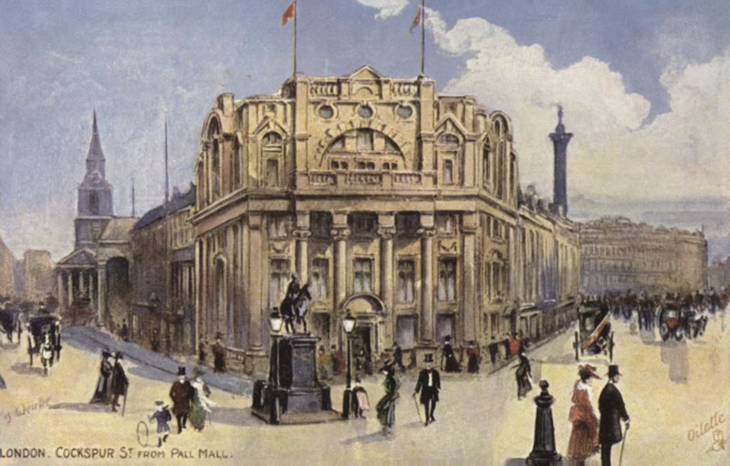 Londýn, Cockspur Street od Pall Mall od English School