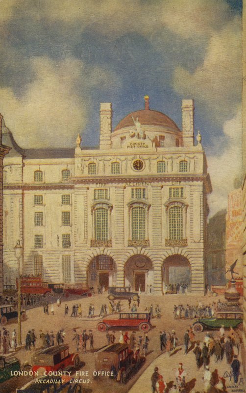 London County Fire Office, Piccadilly Circus od English School