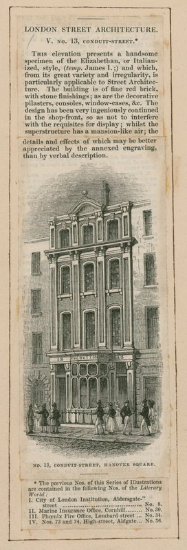 London Street Architecture: 13 Conduit Street, Londýn od English School