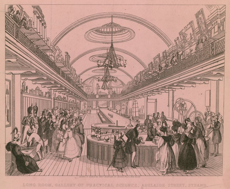 Long Room, Gallery of Practical Science, Adelaide Street, Strand, Londýn od English School