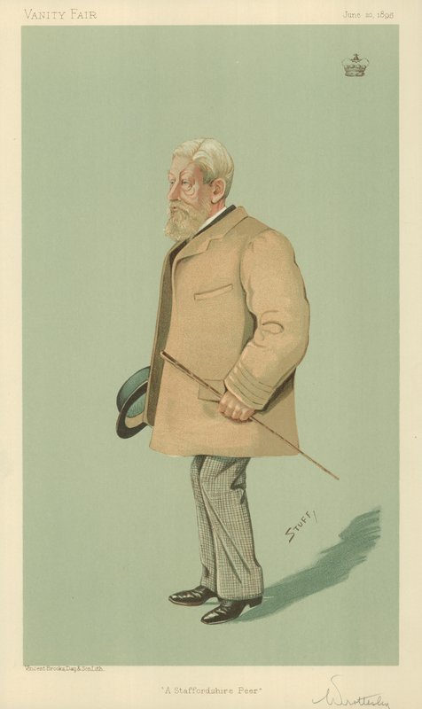 Lord Arthur Wrottesley, Staffordshire Peer, 20. června 1895, karikatura Vanity Fair od English School