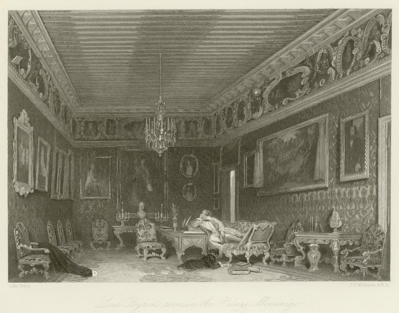 Pokoj lorda Byronse v Palazzo Mocenigo od English School