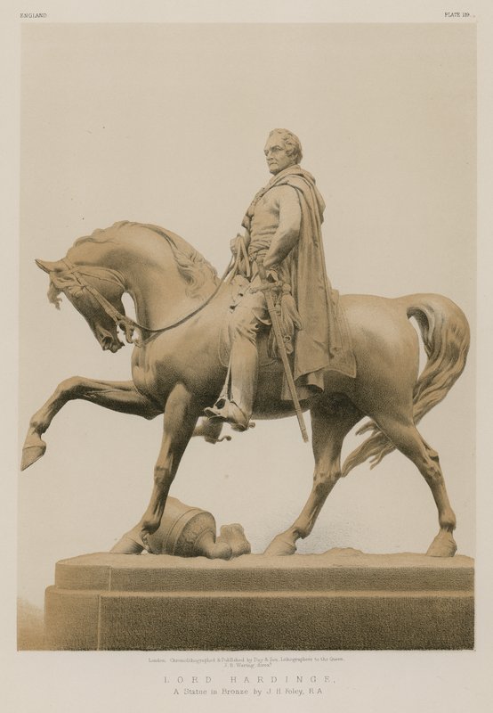 Lord Hardinge, bronzová socha od J. H. Foleyho, R A (chromolit) od English School