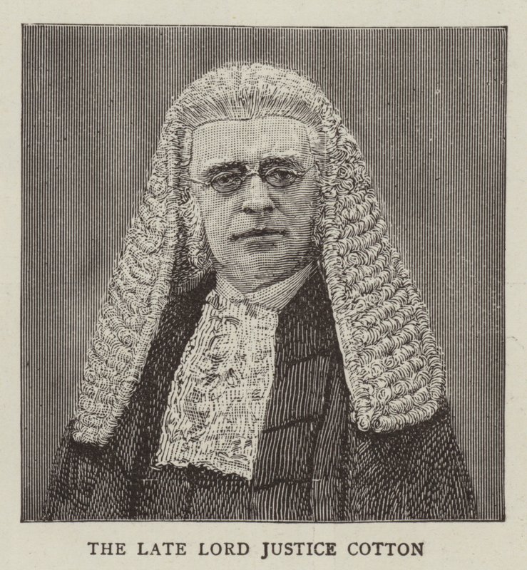 Lord Justice Cotton (rytina) od English School