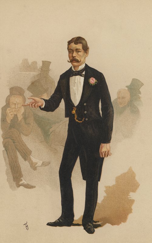 Lord Randolph Churchill, poslanec, člen za Woodstock (barevné lito) od English School