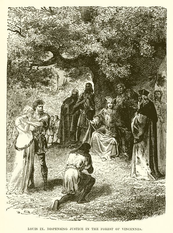 Ludvík IX. vykonávající spravedlnost v lese Vincennes od English School