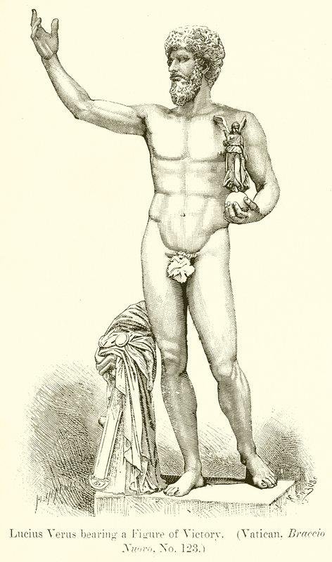 Lucius Verus s figurou vítězství. (Vatikán, Braccio Nuovo. č. 123) od English School