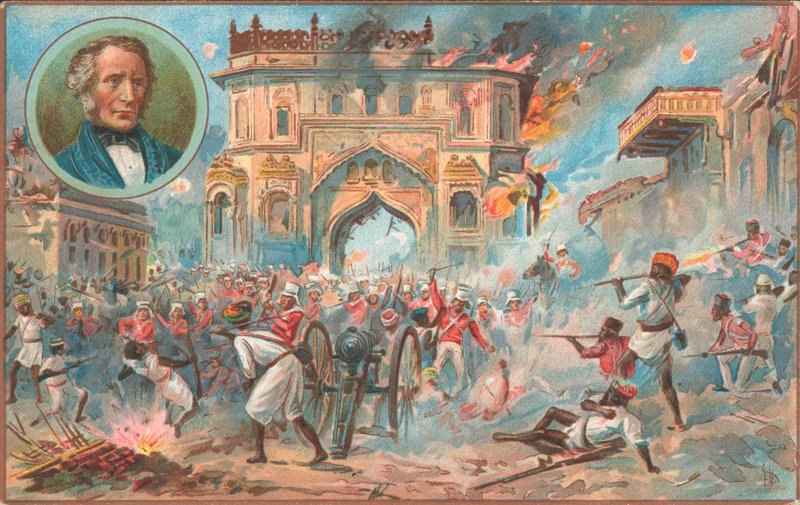 Lucknow, indická vzpoura, 1857 od English School