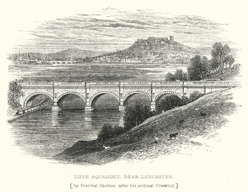 Akvadukt Lune, poblíž Lancaster (rytina) od English School