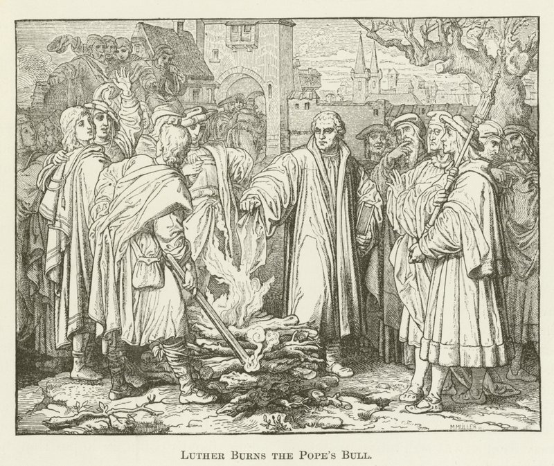 Luther spálí papežskou bulu od English School