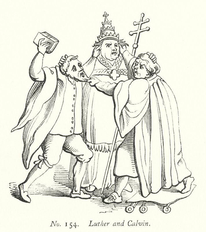 Luther a Calvin (rytina) od English School