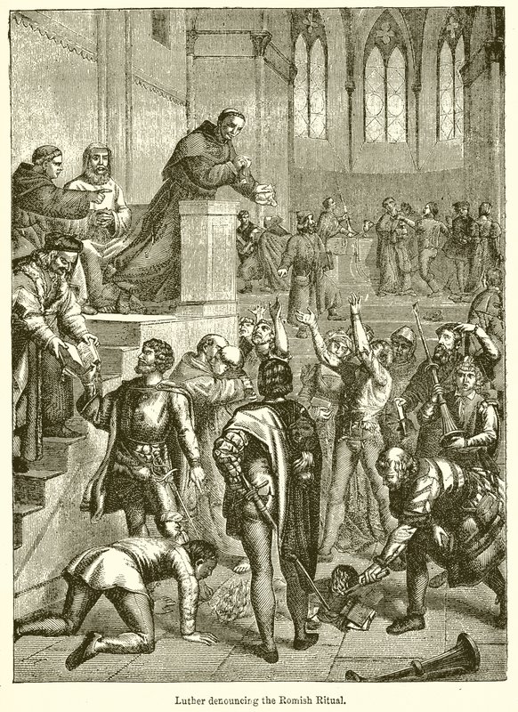 Luther odsuzující římský rituál od English School