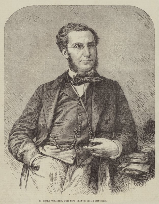 M Emile Ollivier, nový francouzský premiér (rytina) od English School