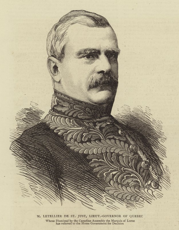 M Letellier de St Just, poručík-guvernér Quebecu (rytina) od English School