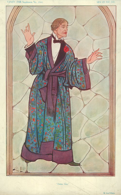 M Lou-Tellegen, Dorian Gray, 10. září 1913, karikatura Vanity Fair od English School
