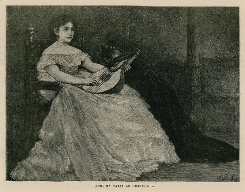 Madame Adelina Patti, operní pěvkyně, jako Desdemona od English School