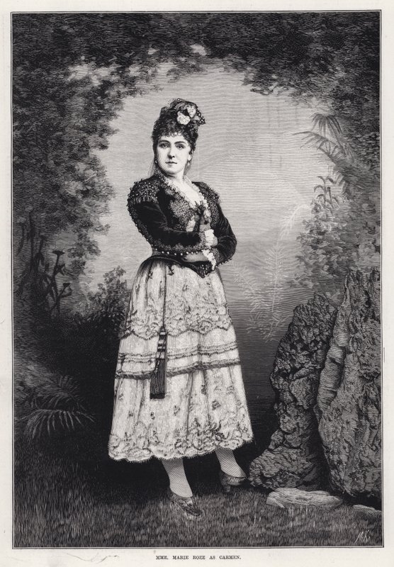 Madame Marie Roze jako Carmen (rytina) od English School