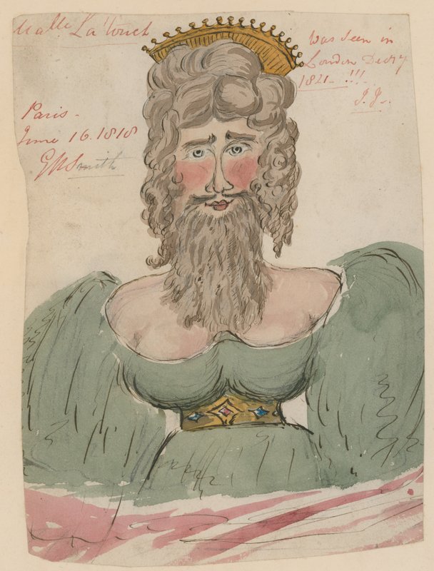 Mademoiselle Latouch, vousatá dáma (wc na papíře) od English School