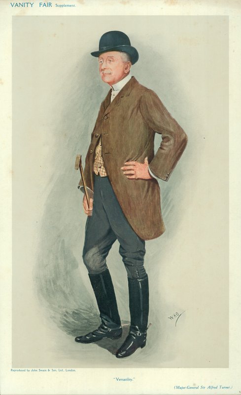 Generálmajor Sir Alfred Turner, Všestrannost, 8. června 1910, karikatura Vanity Fair od English School