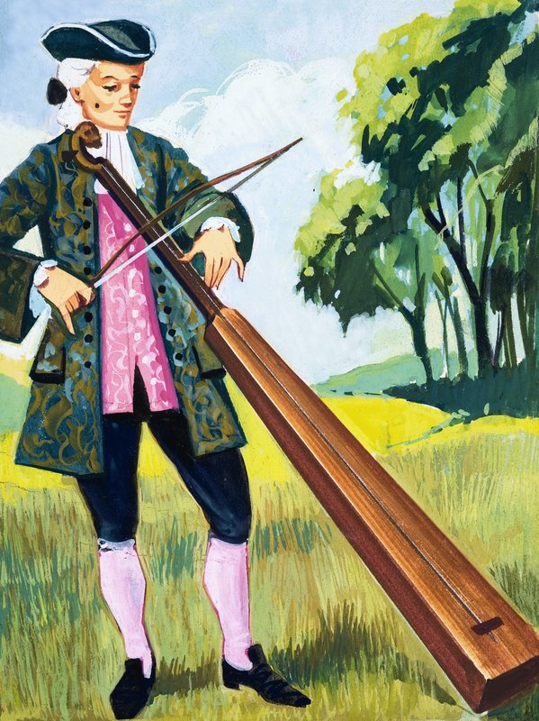 Muž hrající monochord od English School