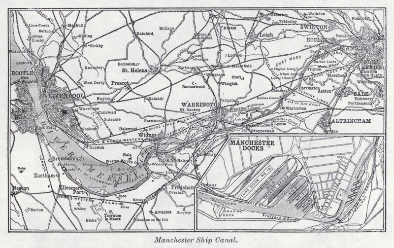 Manchesterský lodní kanál (litho) od English School
