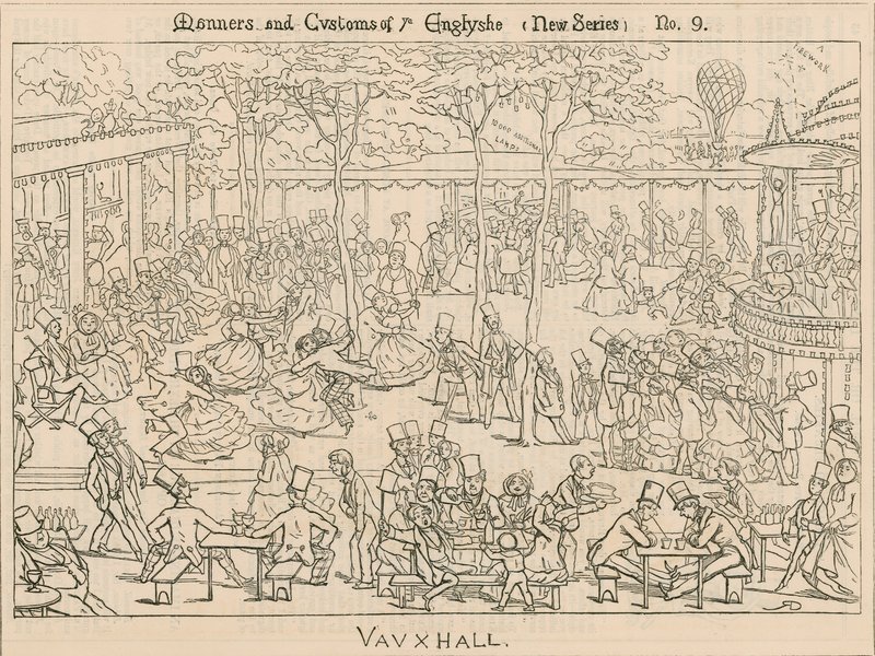 Manners and Customs of English; Vauxhall Gardens, Londýn od English School