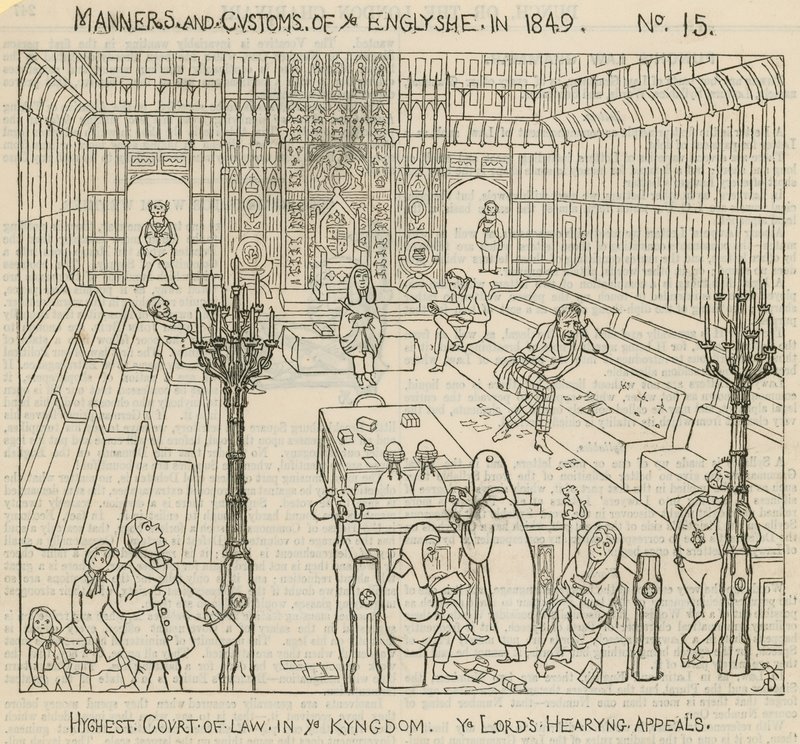 Způsoby a zvyky Angličanů v roce 1849: Nejvyšší soud v království, projednávání odvolání lordů od English School