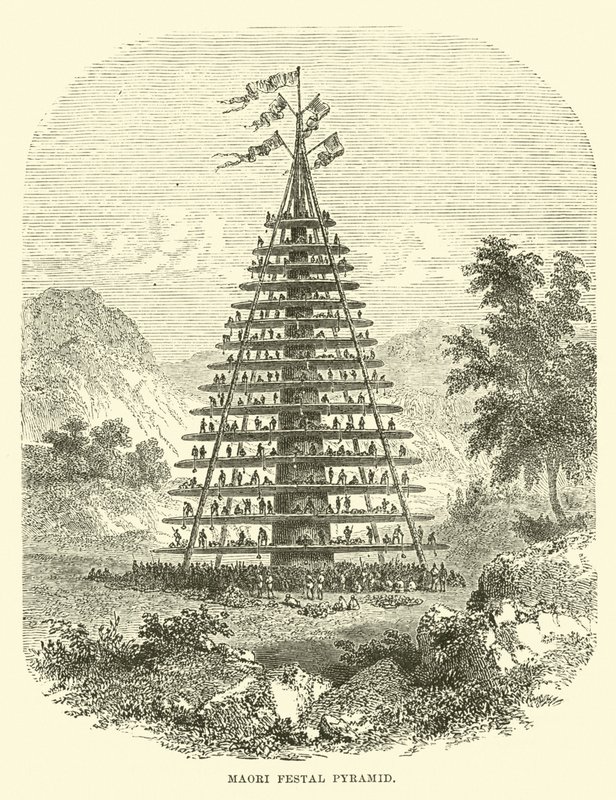 Maorská slavnostní pyramida od English School