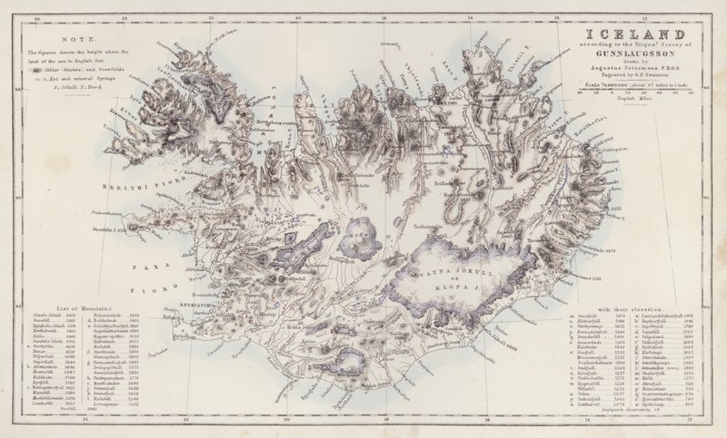 Mapa: Augusta Petermanna (barevná litografie). od English School