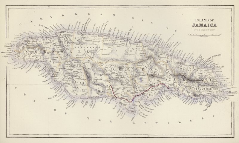 Mapa: Swanston, Edinburgh (barevná litografie). od English School