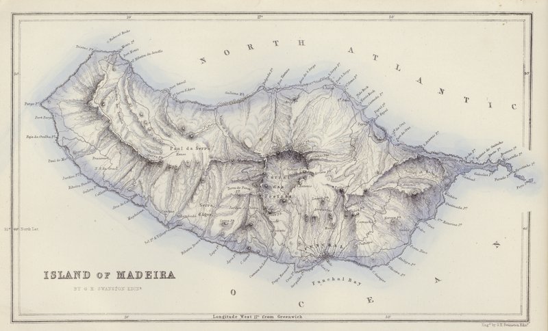 Mapa: Ostrov Madeira, od GH Swanston, Edinburgh (barevné fotografie) od English School