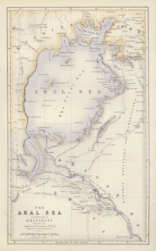 Mapa: Augusta Petermanna (barevná litografie). od English School