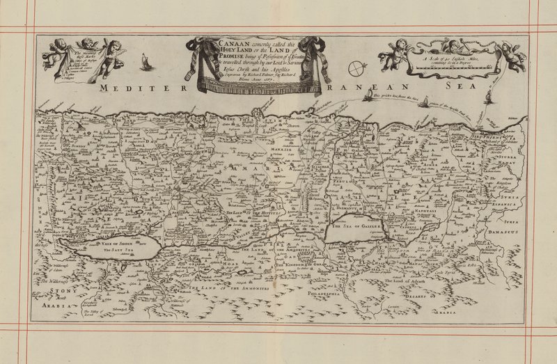 Mapa Kanaánu neboli Svaté země (rytina) od English School