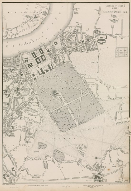 Mapa Greenwiche a okolí, Londýn od English School