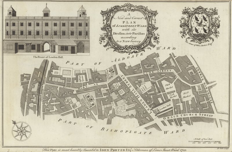 Mapa Lime Street Ward, Londýn od English School