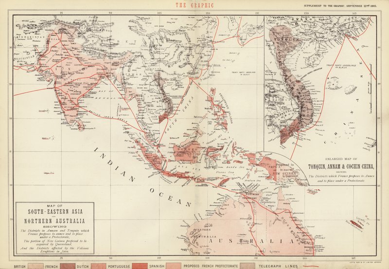 Mapa jihovýchodní Asie a severní Austrálie od English School